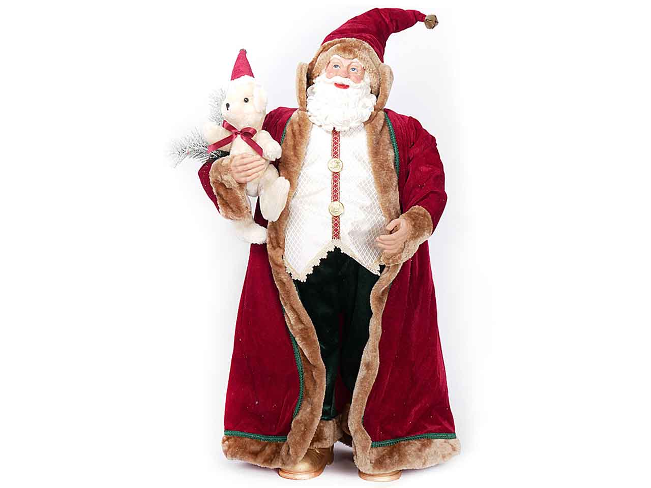 Babbo natale burgundy/verde h.91cm 130871 $