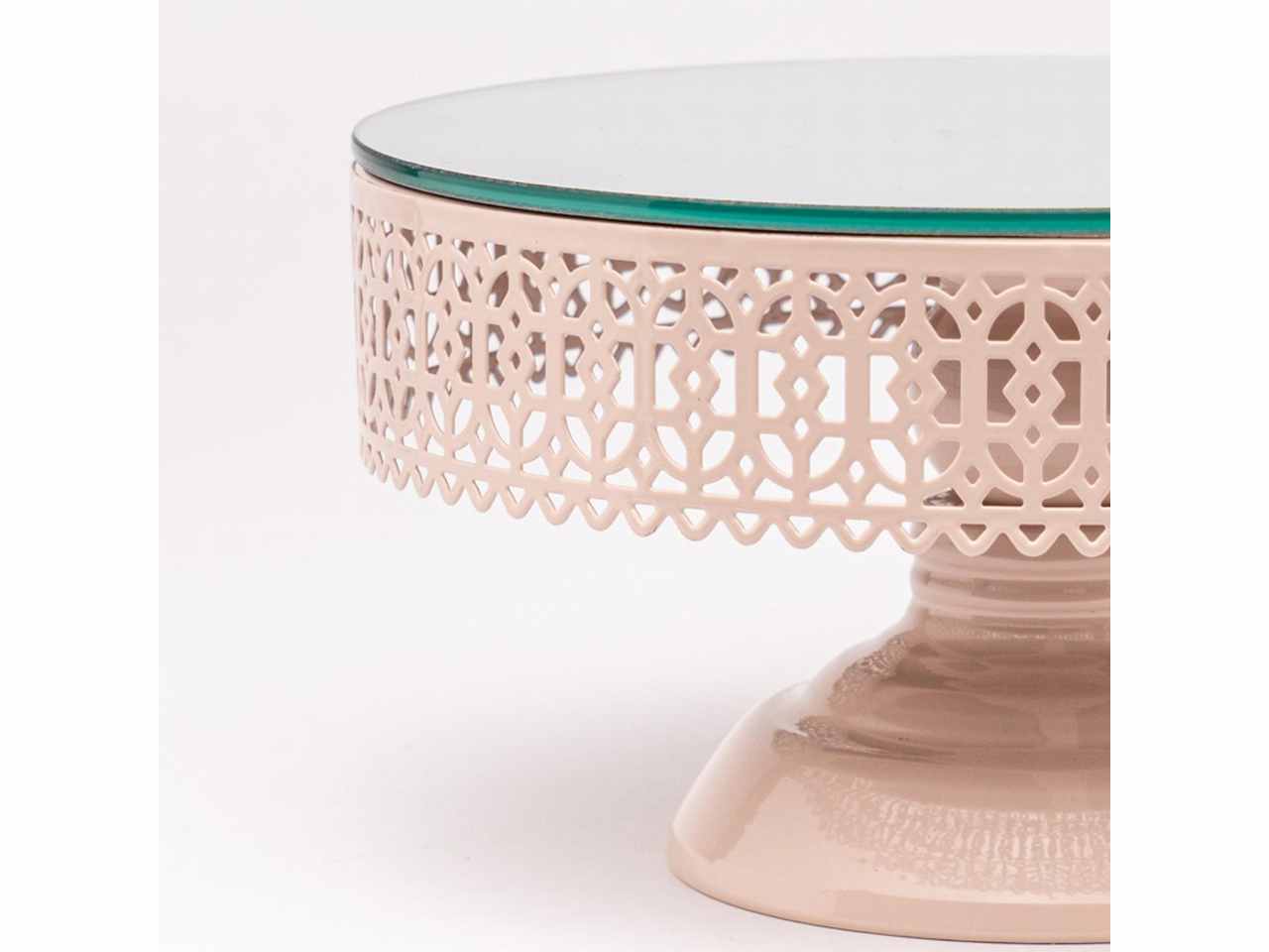 Alzatina con fascia rosa 30x30x16cm