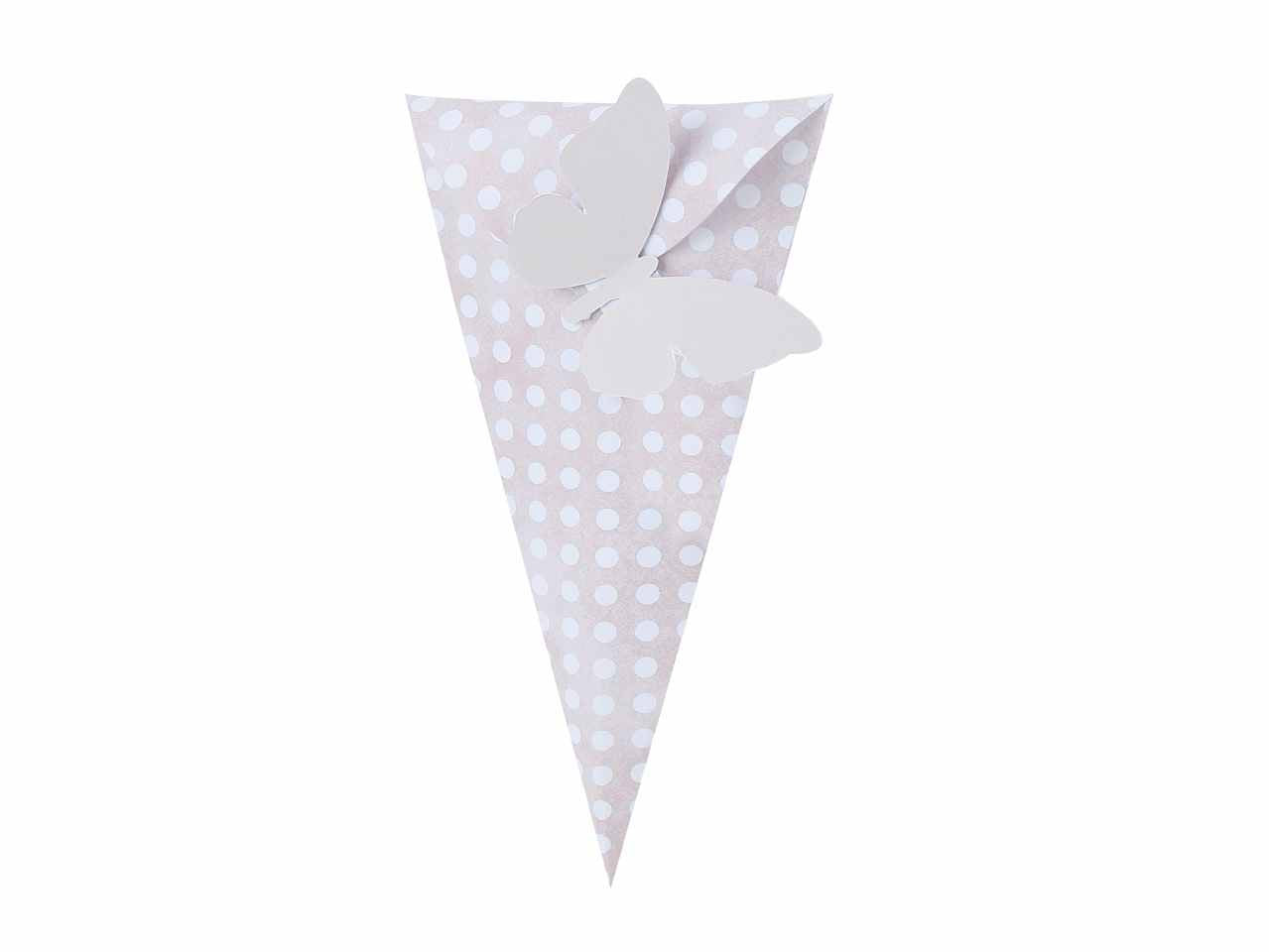 Scatola cono tort.c/pois bianchi 10 pezzi 1015000300