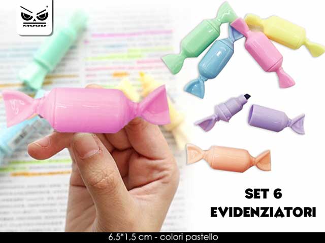 Evidenziatore caramella 6pz