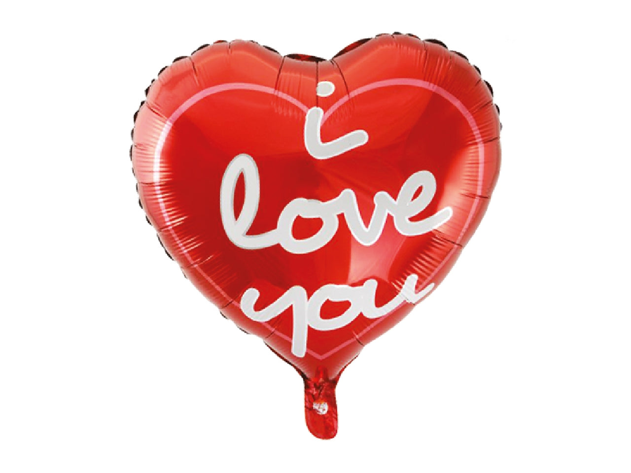 Palloncino rosso a forma di cuore con scritta "love you" in foil diametro 46cm