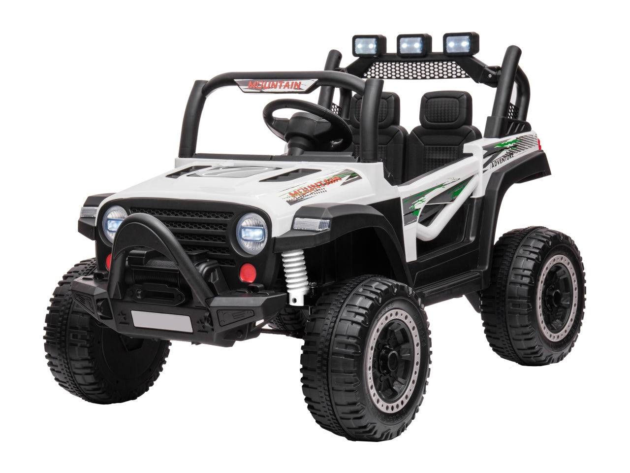 Auto Elettrica Per Bambini Desert Offroad Due Posti Bianco