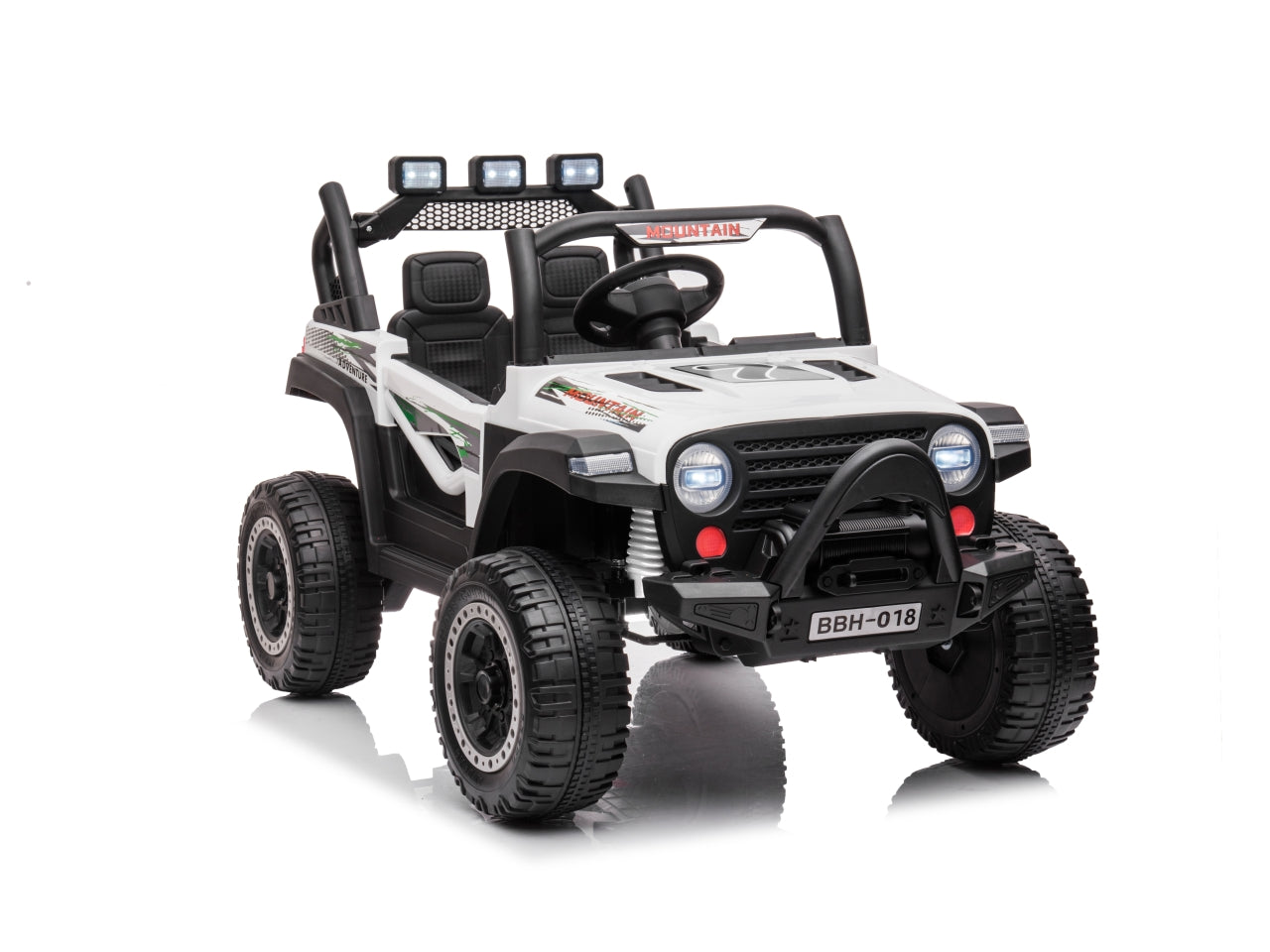 Auto Elettrica Per Bambini Desert Offroad Due Posti Bianco