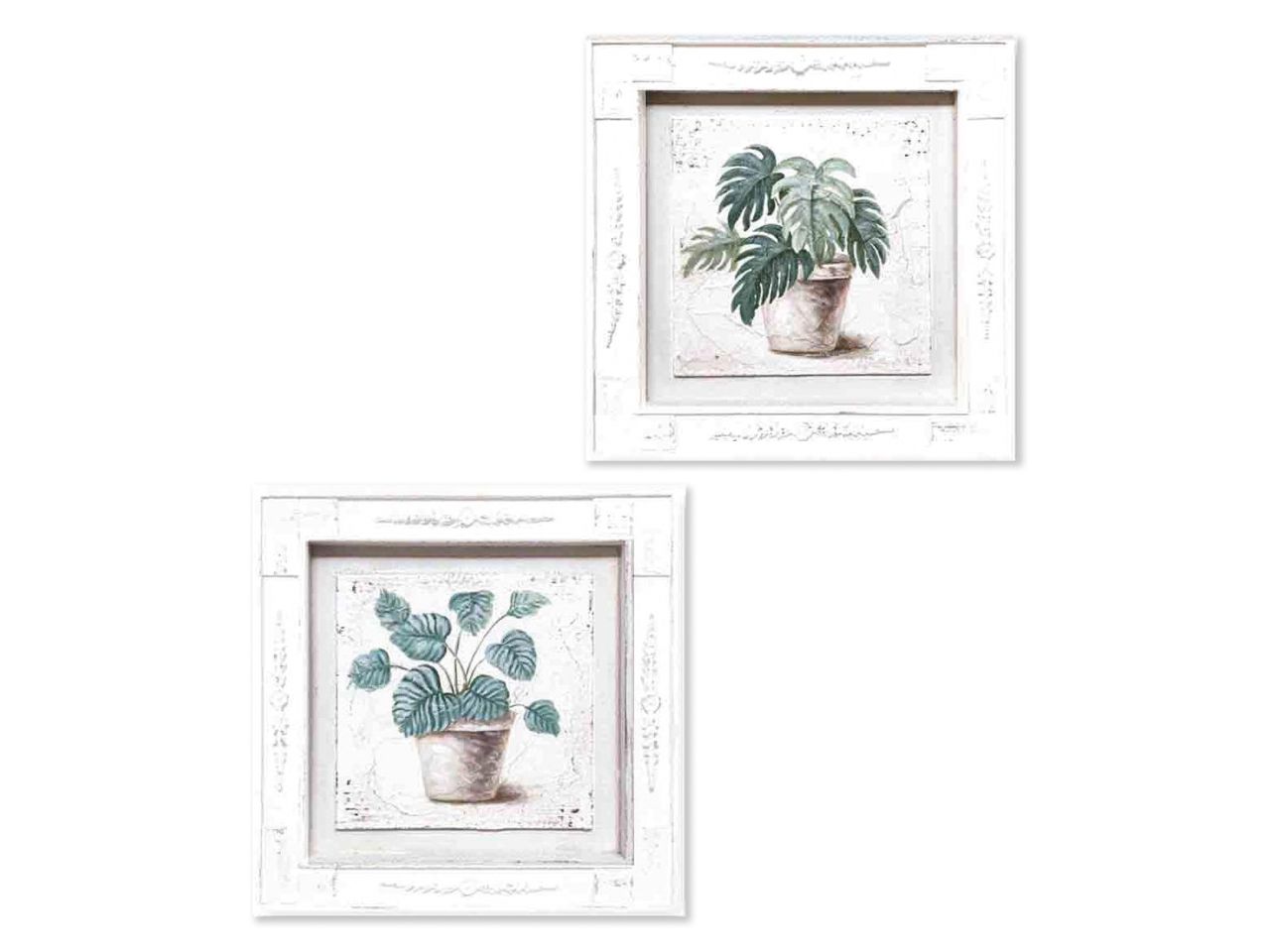 Quadretto con vaso e piantina 33x33x2cm in 2 assortimenti