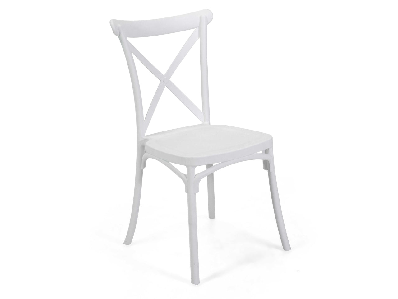 Sedia polipropilene cross bianco 47x51xh.45,5/90cm