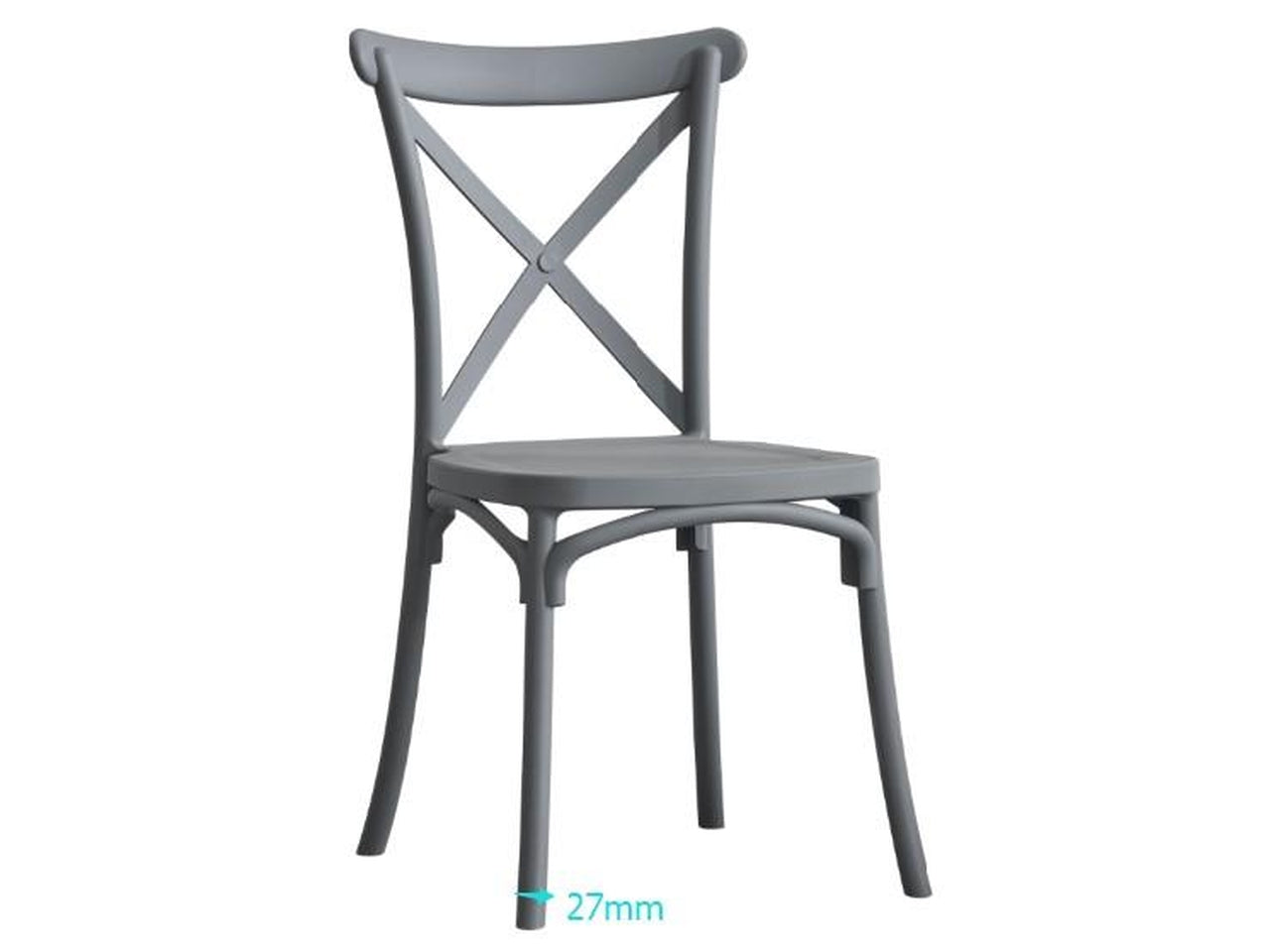 Sedia polipropilene cross bianco 47x51xh.45,5/90cm