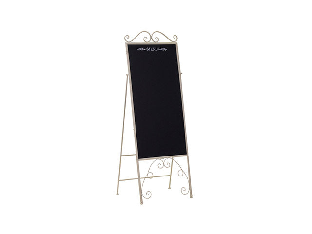Lavagna in metallo colore bianco menu rettangolare cm47x41hx34/128
