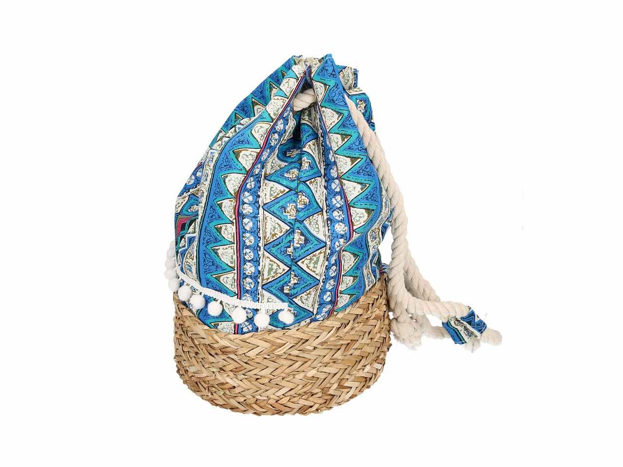 Borsa spiaggia paglia in tessuto