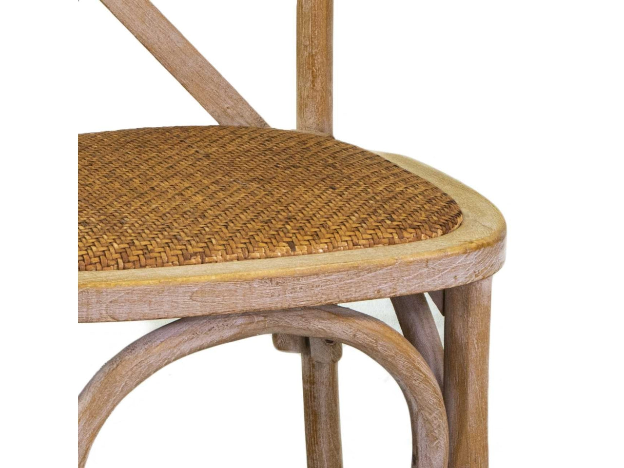 Sedia legno cross naturale seduta intreccio impilabile cm51x55h46,5/89