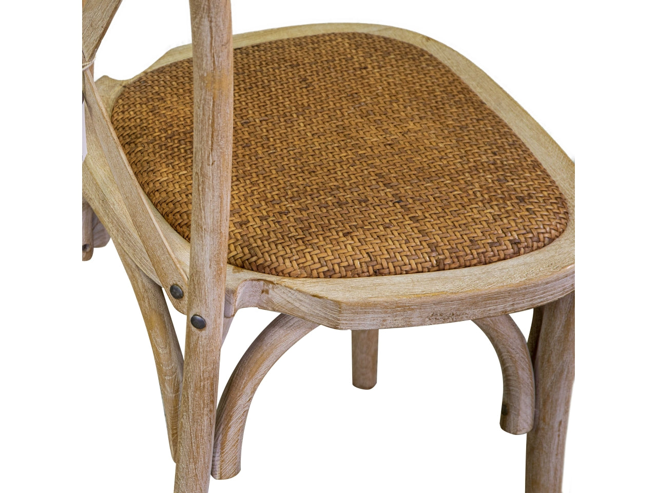 Sedia legno cross naturale seduta intreccio impilabile cm51x55h46,5/89