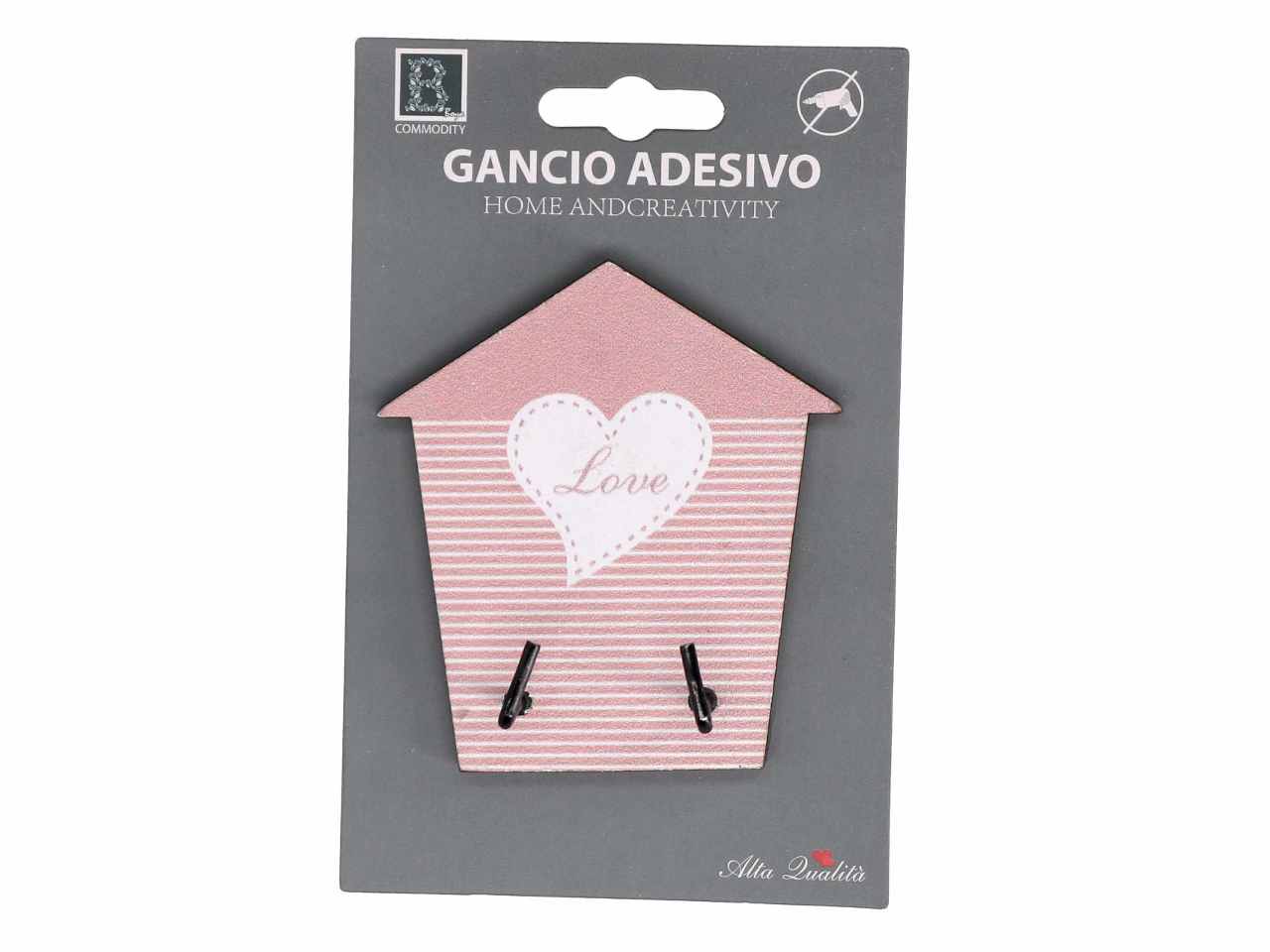 Appendino legno 2 posti a forma di casetta assortiti cm8,3xh8,9x0,5
