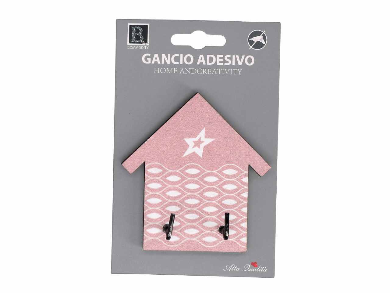 Appendino legno 2 posti a forma di casetta assortiti cm8,3xh8,9x0,5