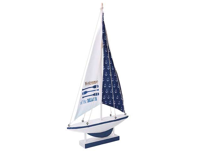 Barca legno c/remi blu 24x5h45 51276300