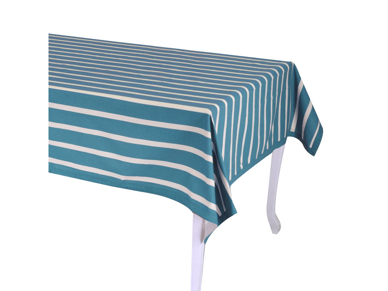 Tovaglia pop righe colore blu petrolio rettangolare cm140x180