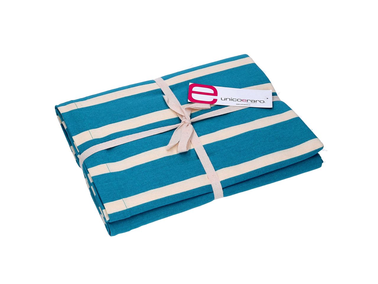 Tovaglia pop righe colore blu petrolio rettangolare cm140x240