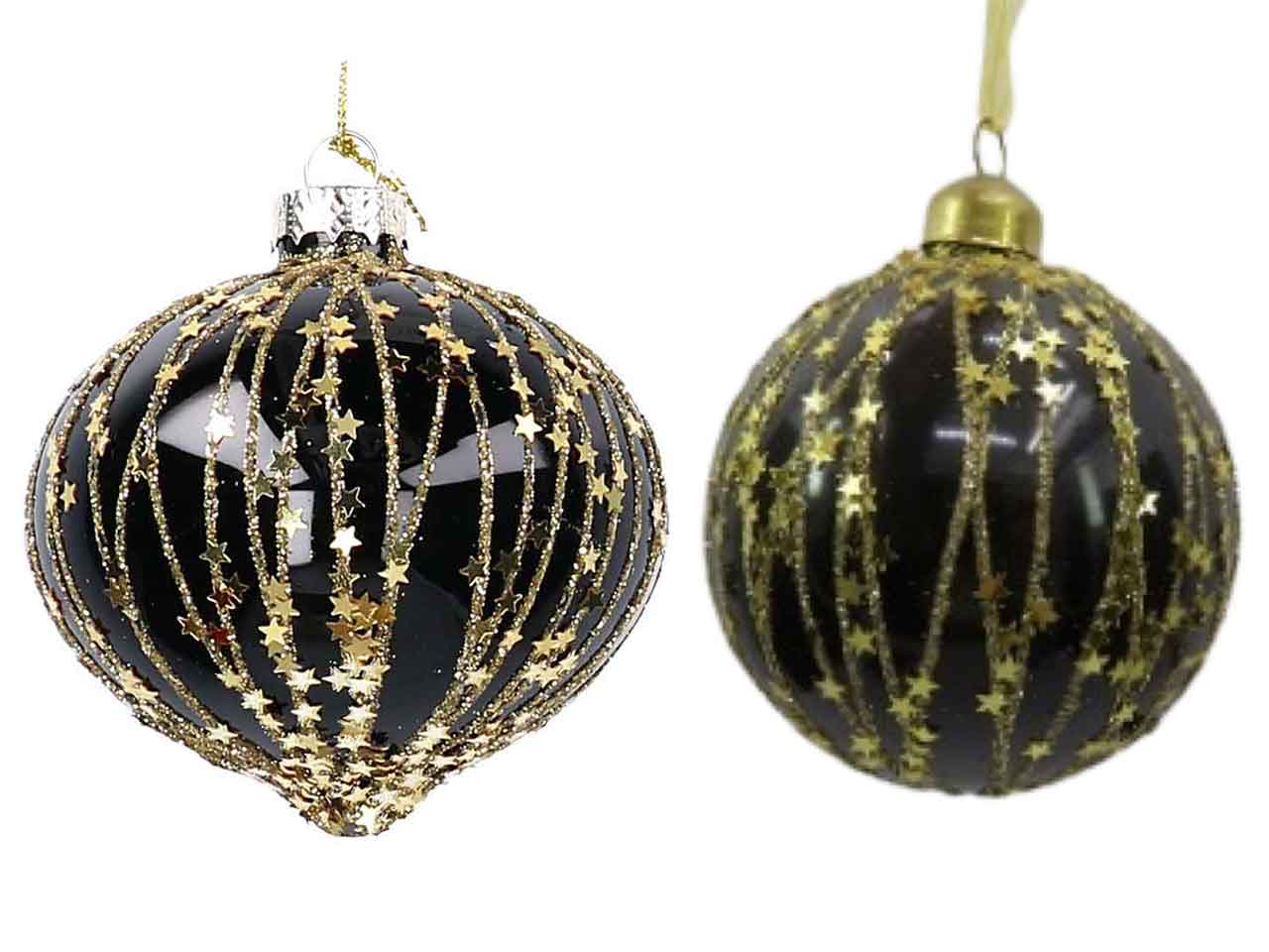 Sfera vetro 8cm nero/oro 6174870000