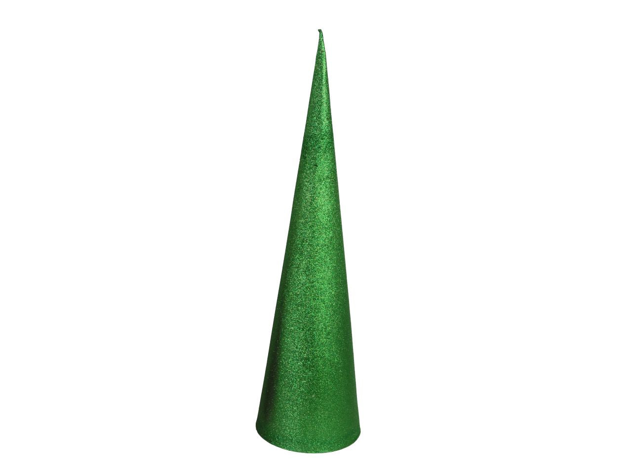 Albero di natale a forma di cono con glitter piccolo colore verde misura d.20xh.75cm