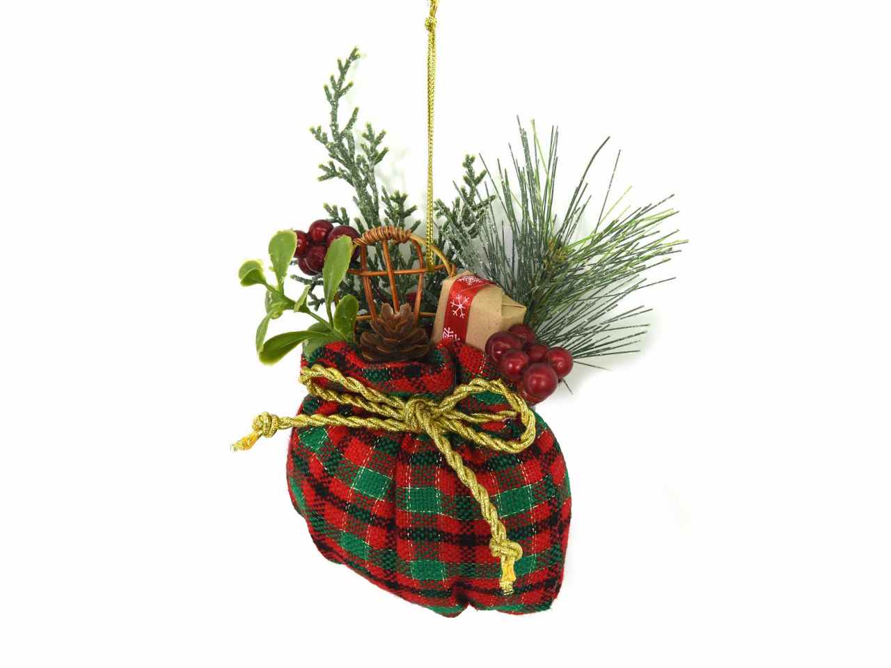 Pacco regalo tessuto rosso cm11x5x19