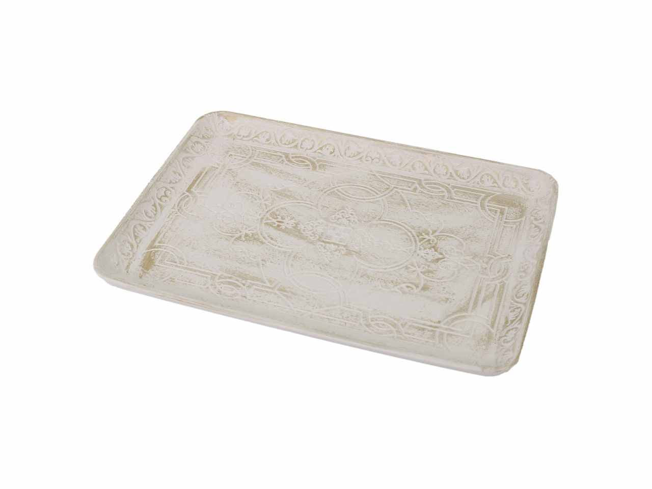 Sottopiatto legno bianco rettangolare cm28x20x1,8
