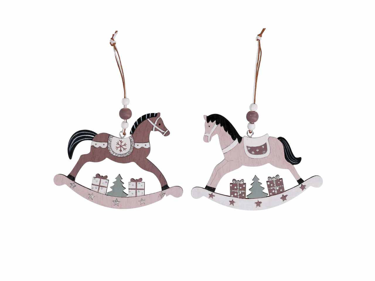 Cavallo legno beige 2 assortiti cm12,5x0 ,5x17,5