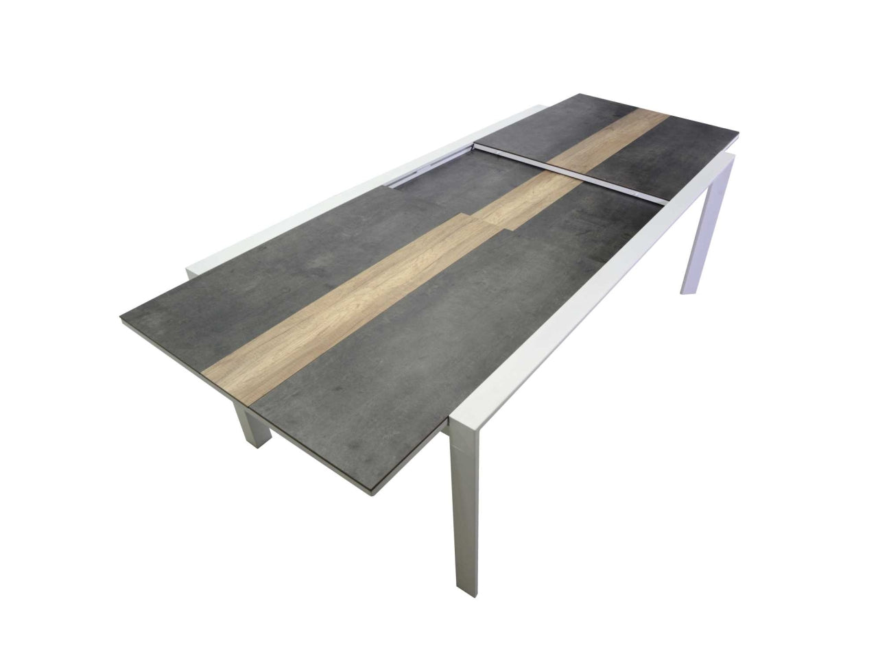 Tavolo alluminio allungabile riverside bianco hpl 200/300,5x104xh.76cm