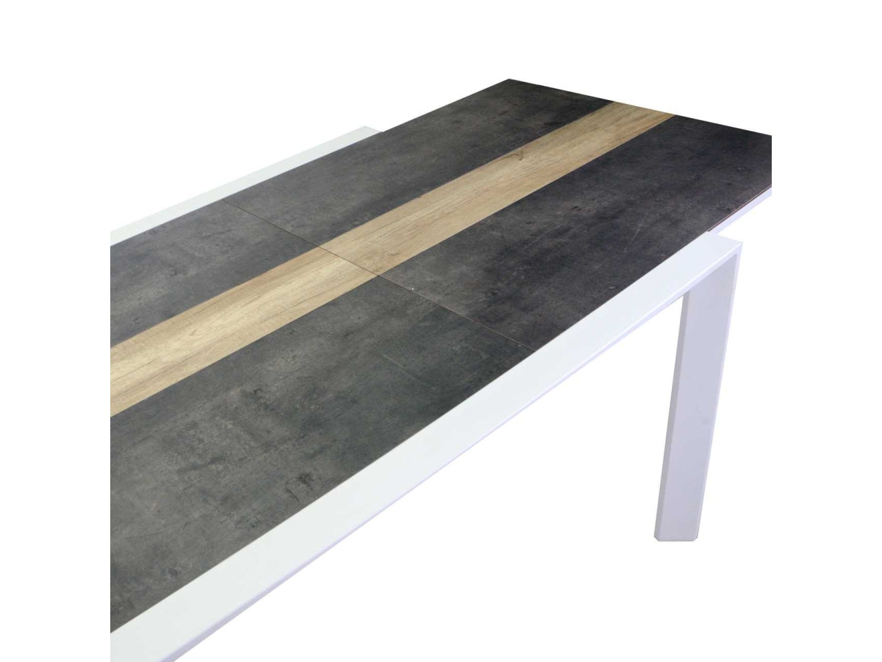 Tavolo alluminio allungabile riverside bianco hpl 200/300,5x104xh.76cm