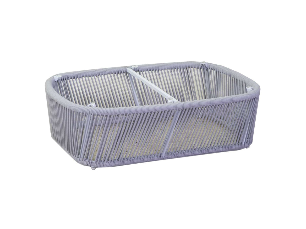 Set da giardino in alluminio bianco, moderno con cuscini grigio antracite - 2 poltrone + divano 2 posti + tavolino vetro - Vacchetti