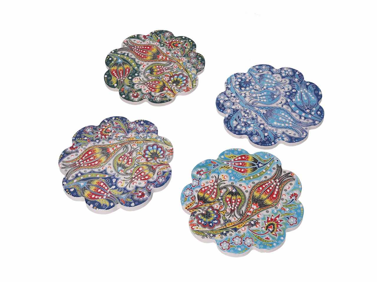 Mattonella in ceramica multicolor in 4 assortimenti 18x18xh.2cm