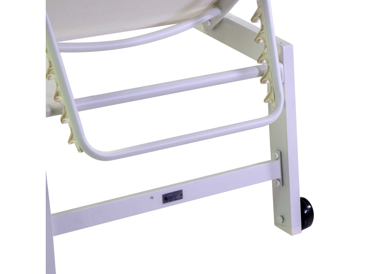 Lettino da giardino in alluminio e tessuto bianco con schienale reclinabile stile moderno - 191x65x42,5 cm - Vacchetti