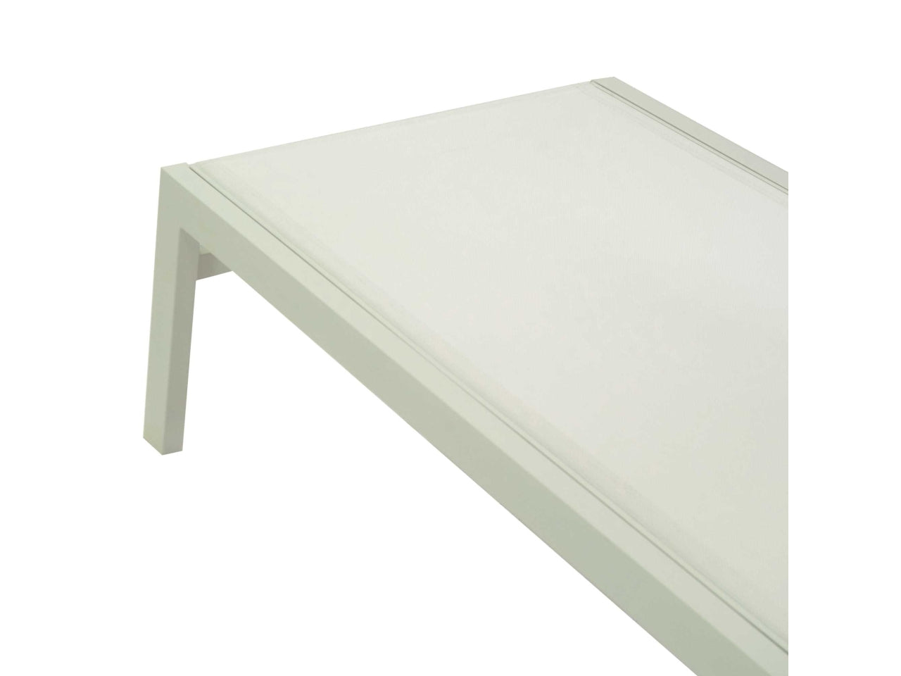 Lettino da giardino in alluminio e tessuto bianco con schienale reclinabile stile moderno - 191x65x42,5 cm - Vacchetti