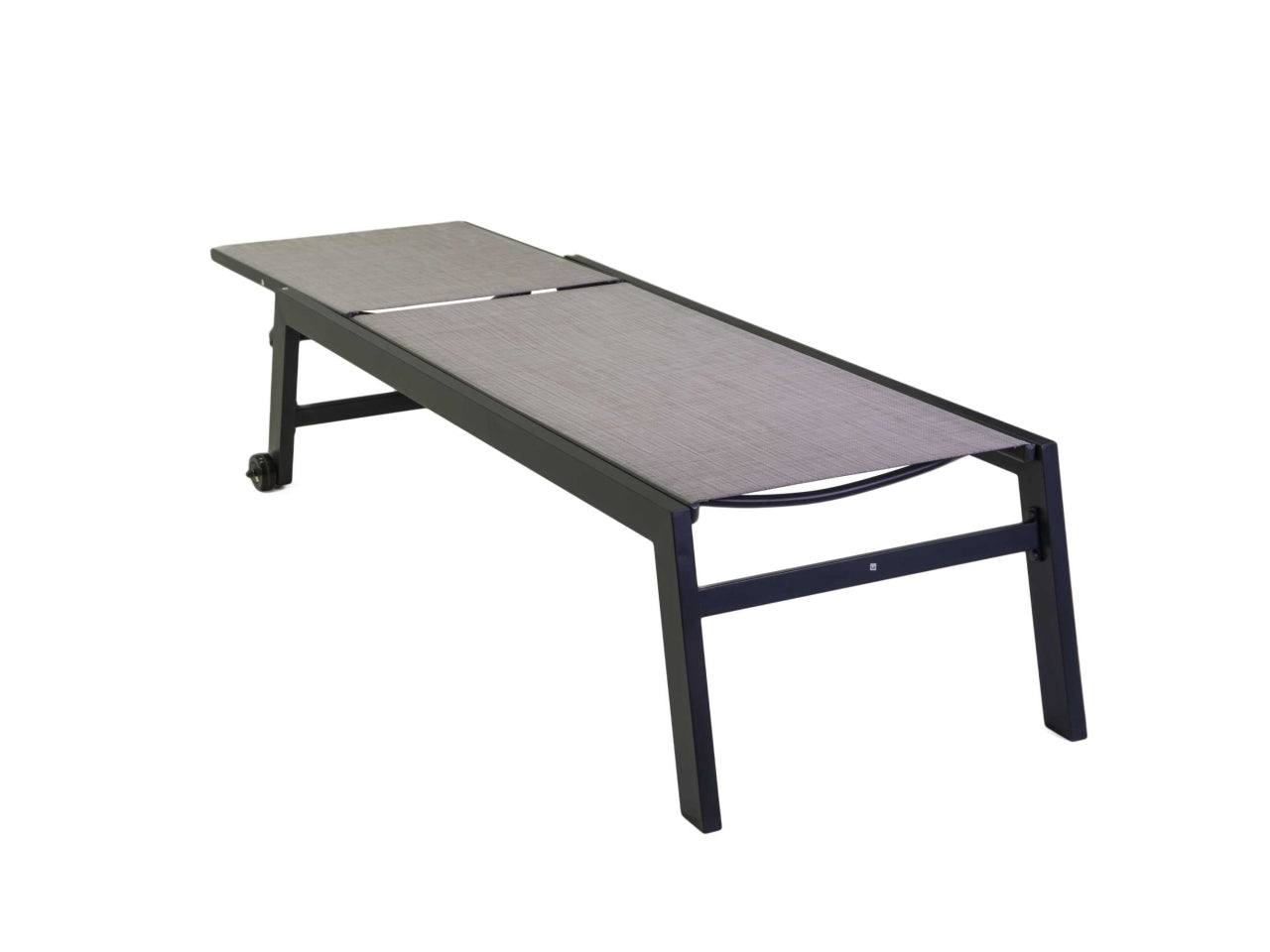 Lettino da giardino in alluminio e tessuto grigio antracite con schienale reclinabile stile moderno - 191x65x42,5 cm - Vacchetti