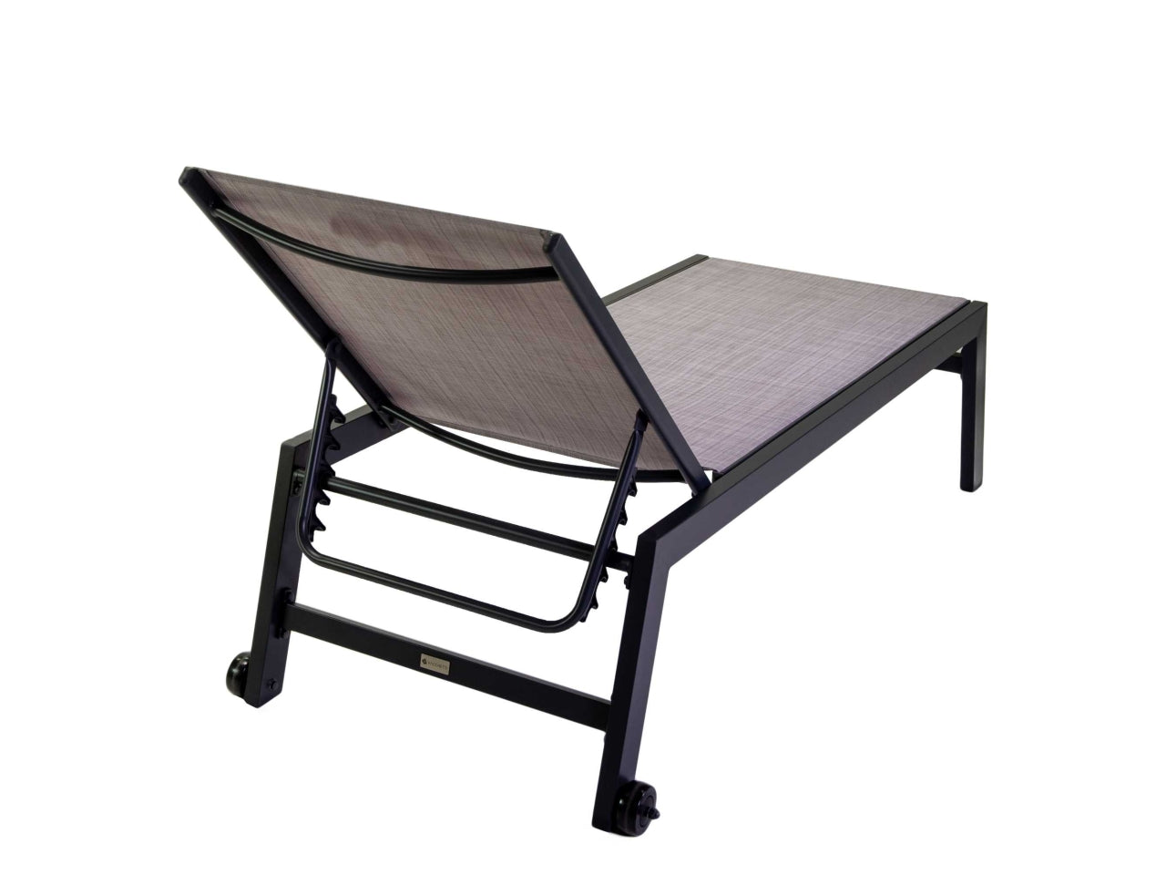 Lettino da giardino in alluminio e tessuto grigio antracite con schienale reclinabile stile moderno - 191x65x42,5 cm - Vacchetti