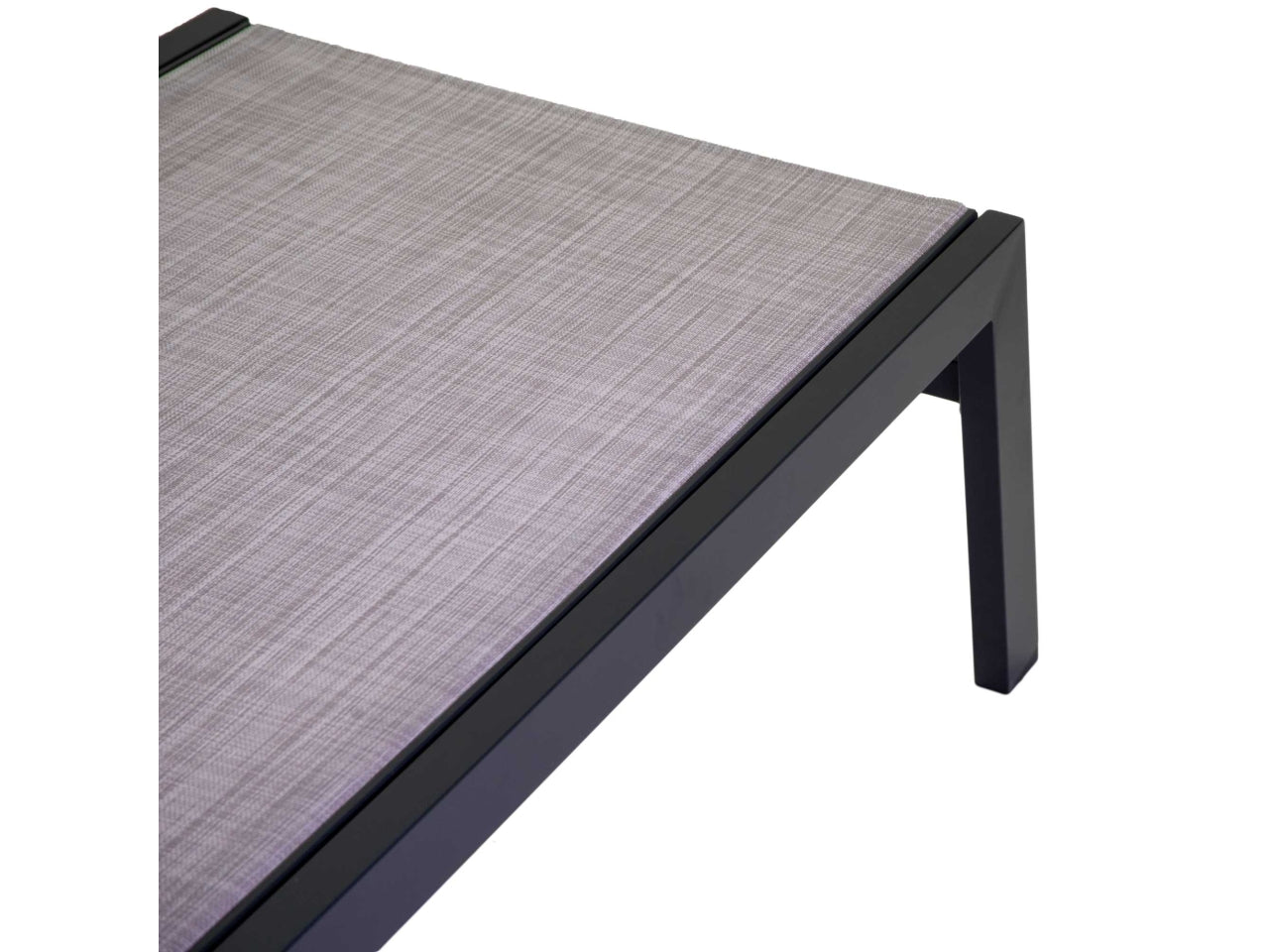 Lettino da giardino in alluminio e tessuto grigio antracite con schienale reclinabile stile moderno - 191x65x42,5 cm - Vacchetti