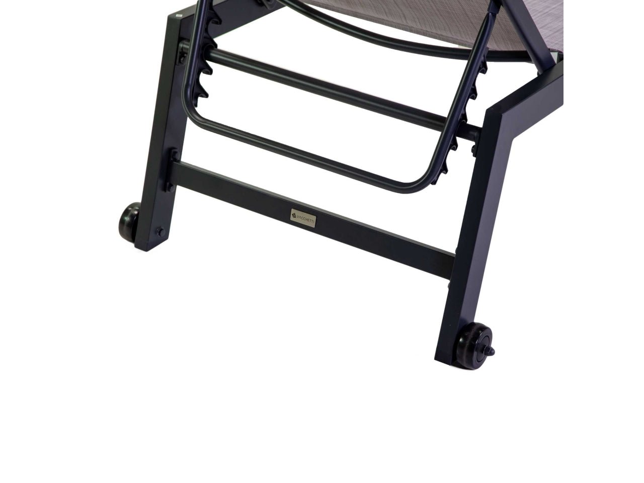 Lettino da giardino in alluminio e tessuto grigio antracite con schienale reclinabile stile moderno - 191x65x42,5 cm - Vacchetti