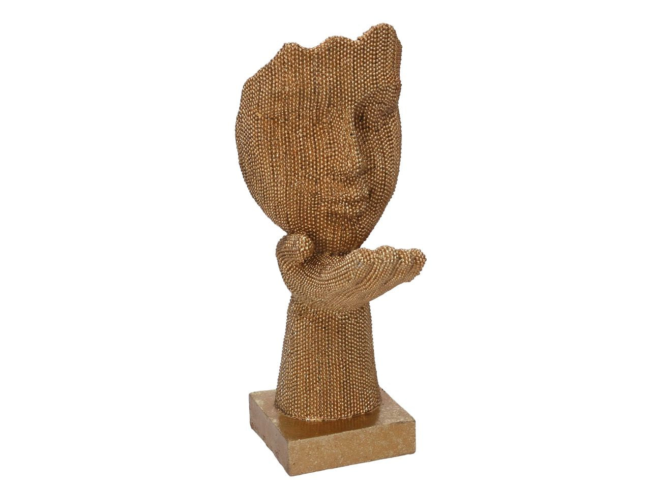 Statua in resina busto colore oro misura 8x8xh.27cm