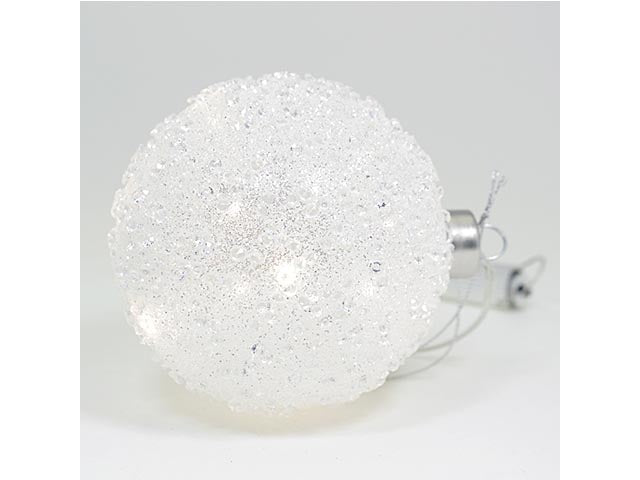 Sfera plastica bianca wedding 20cm c/led 10870003