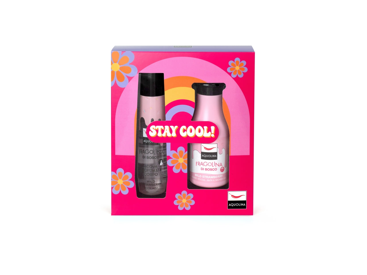 Aquolina be mine at christmas acqua profumata corpo da 150ml + bagno doccia da 250ml - fragranza stay cool fragolina di bosco