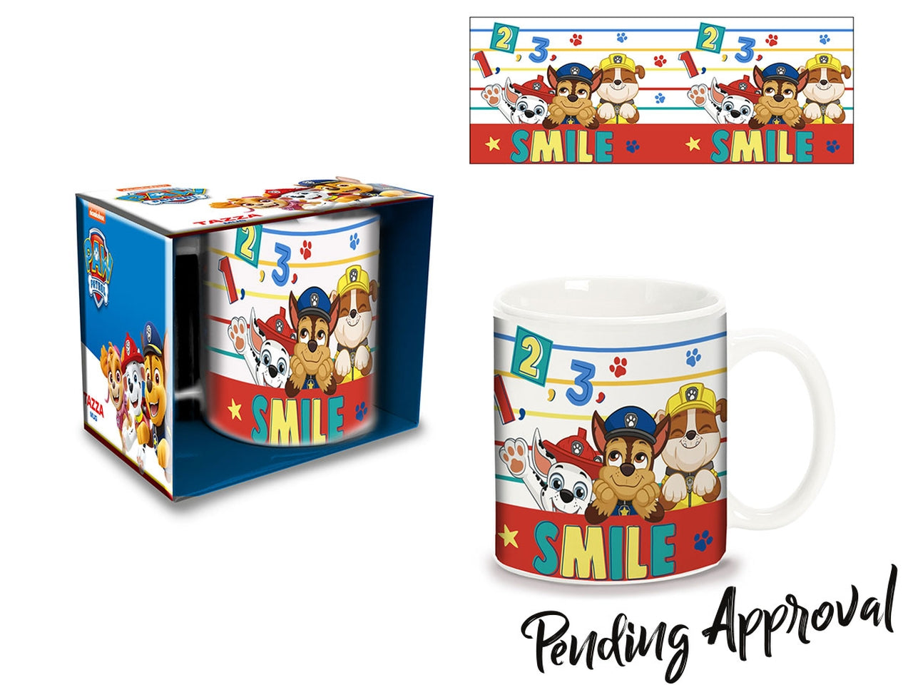 Tazza mug colazione in ceramica multicolor Paw Patrol per bambino, utilizzabile in microonde e lavabile in lavastoviglie, 8x10 cm - Coriex
