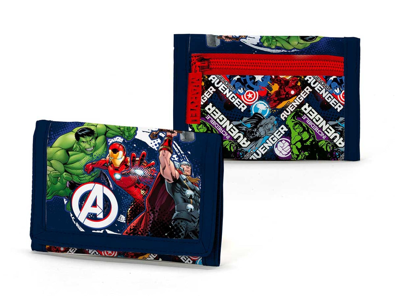 Avengers portafoglio da bambino in poliestere blu 13x8 cm - Coriex