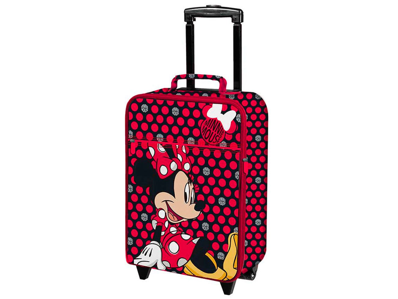 Trolley semirigido Minnie in poliestere rosso e nero capacità 20 l, 52x34x19,5 cm - Coriex