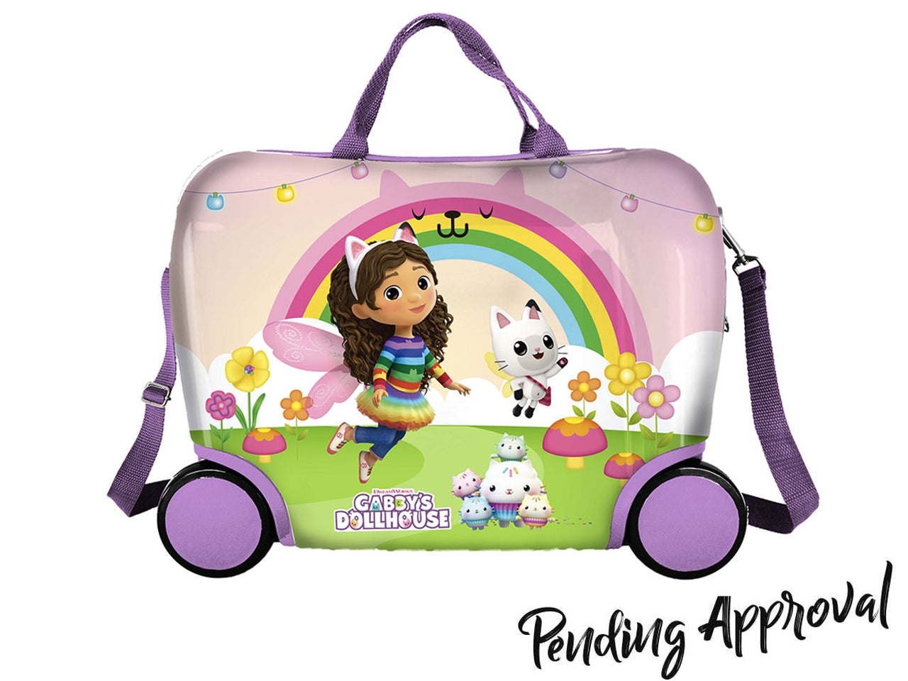 Trolley bagaglio a mano cavalcabile Gabby's Dollhouse in abs e metallo lilla, 42x31x21 cm - Coriex