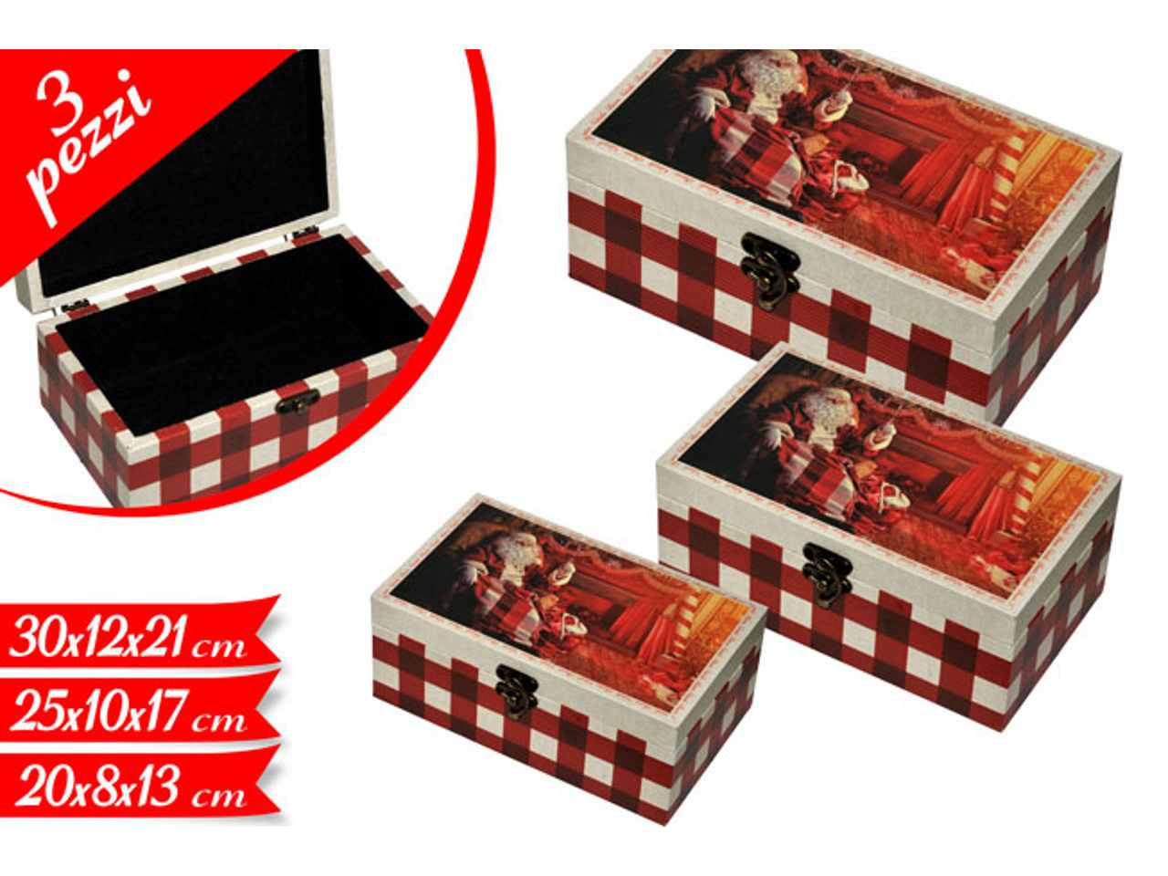 Scatole in legno 3 pezzi