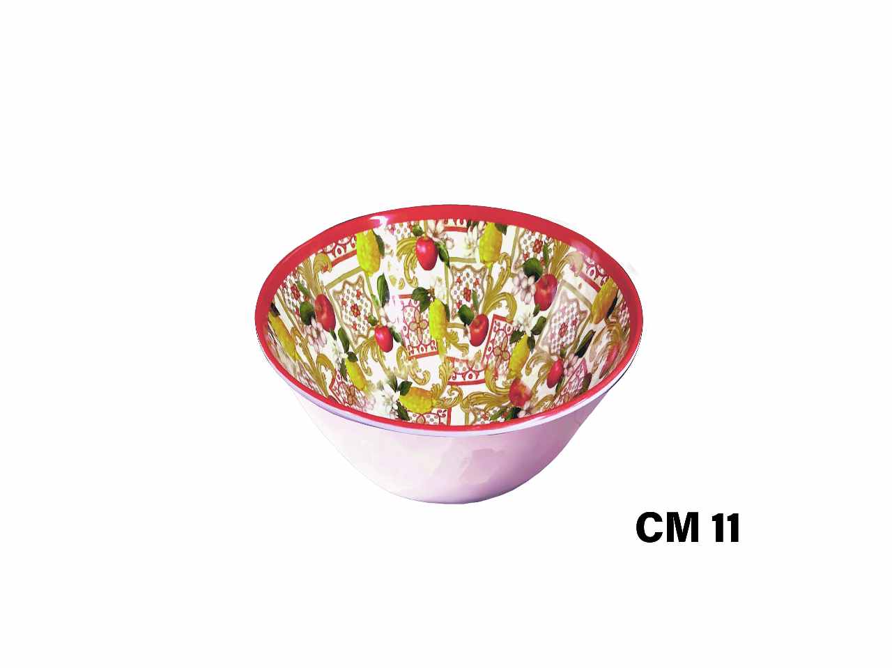 Insalatiera in melamina 11,5xh6cm decorazione maiolica