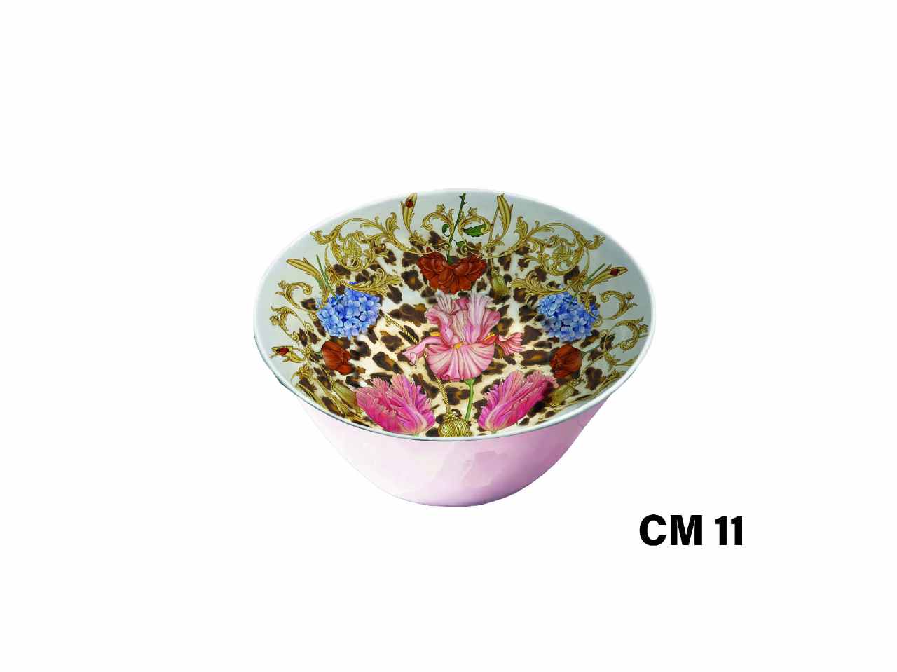 Insalatiera bassa in melamina con decorazione barocco 11,5xh.6cm