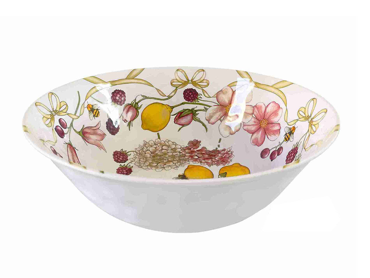 Insalatiera in melamina multicolor floreale 30x10,5 cm linea Fiocchi - Ibct