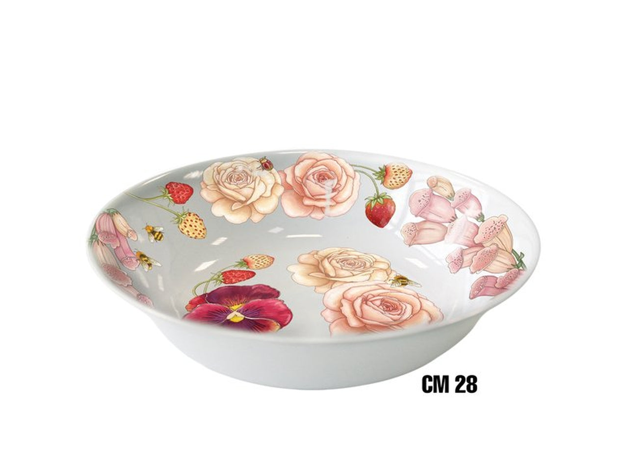 Lavafrutta melamina 28cm fiori rosa