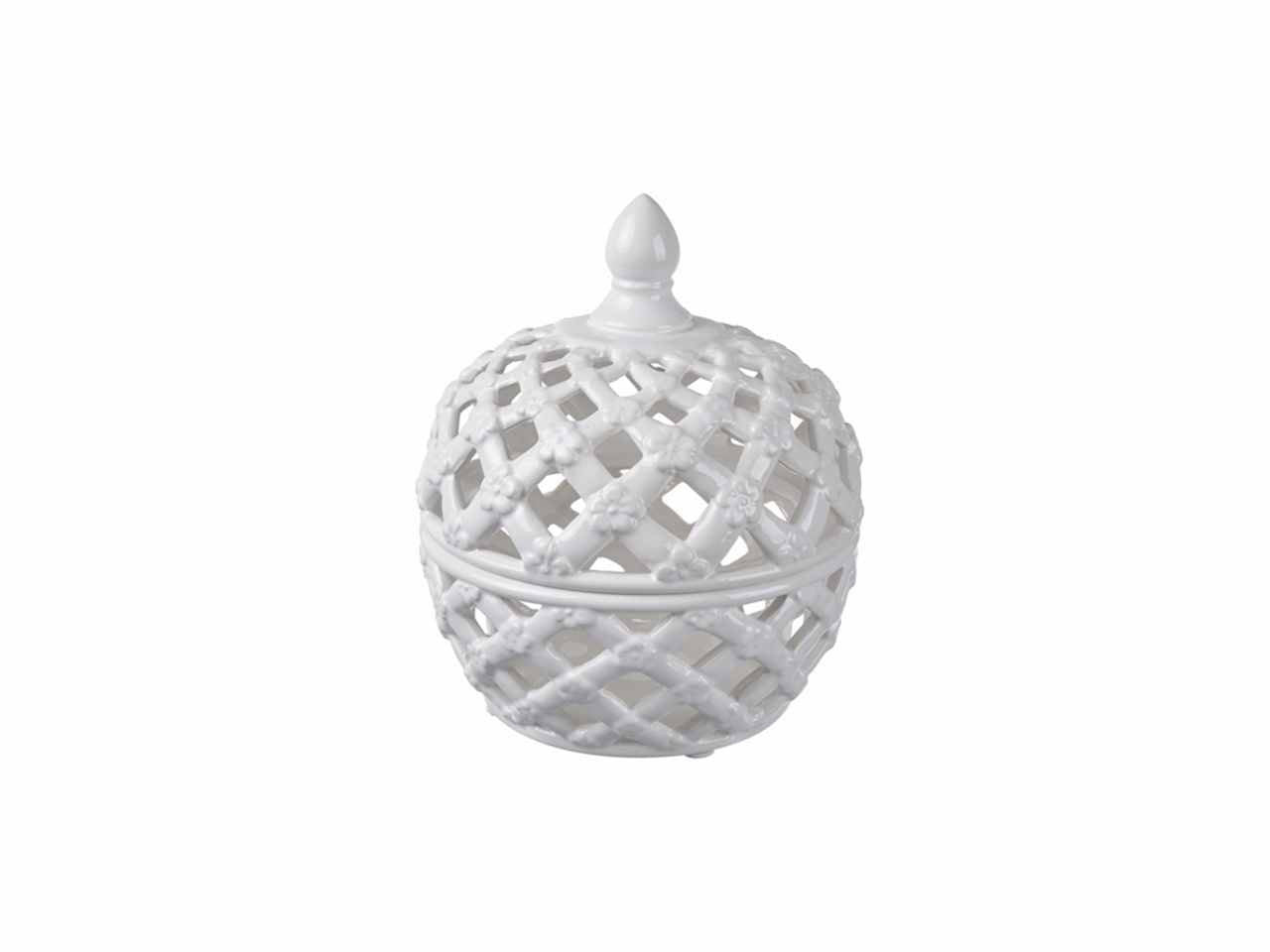 Contenitore bianco d.20x24cm in ceramica