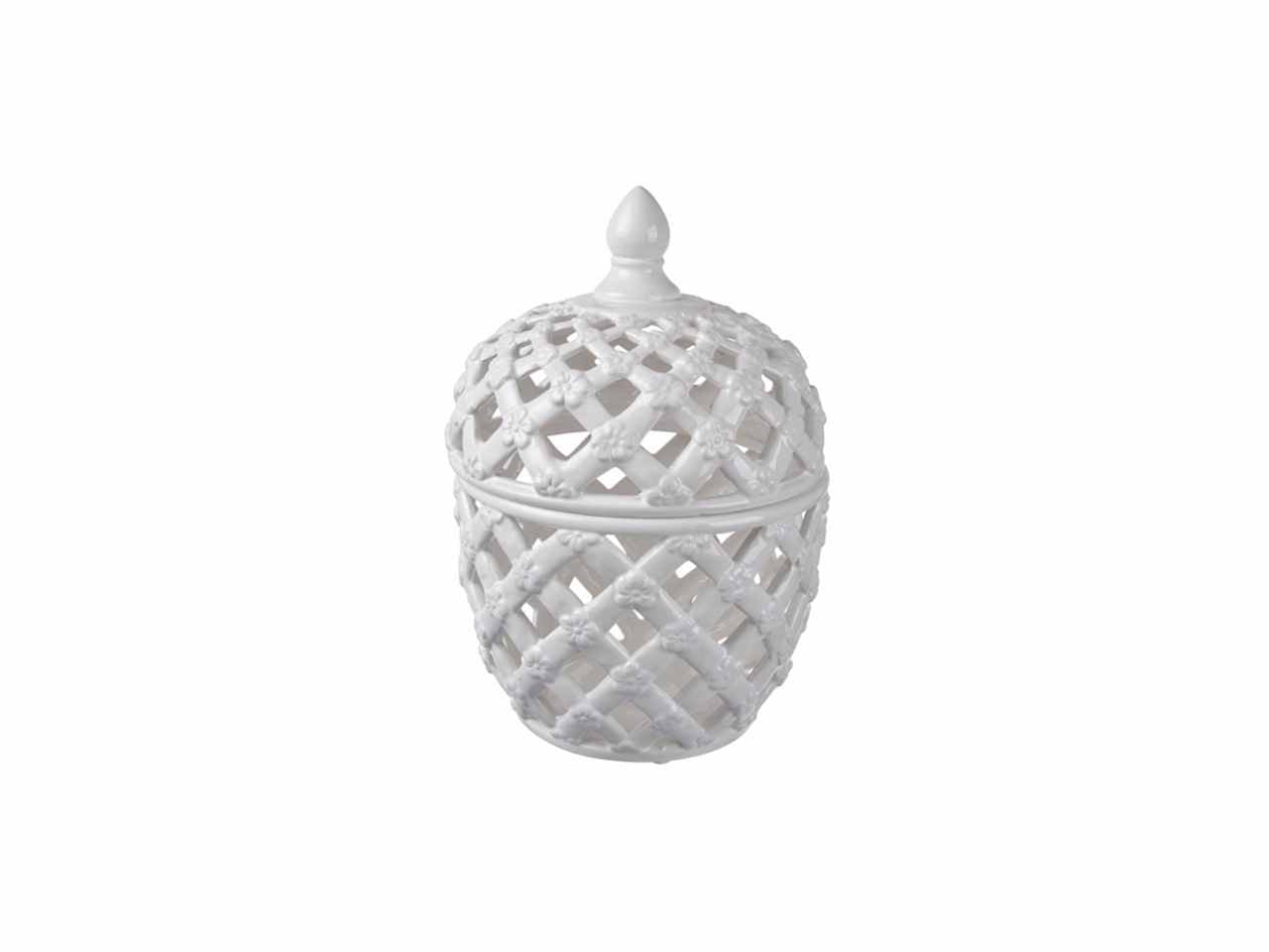 Contenitore bianco d.21x29cm in ceramica
