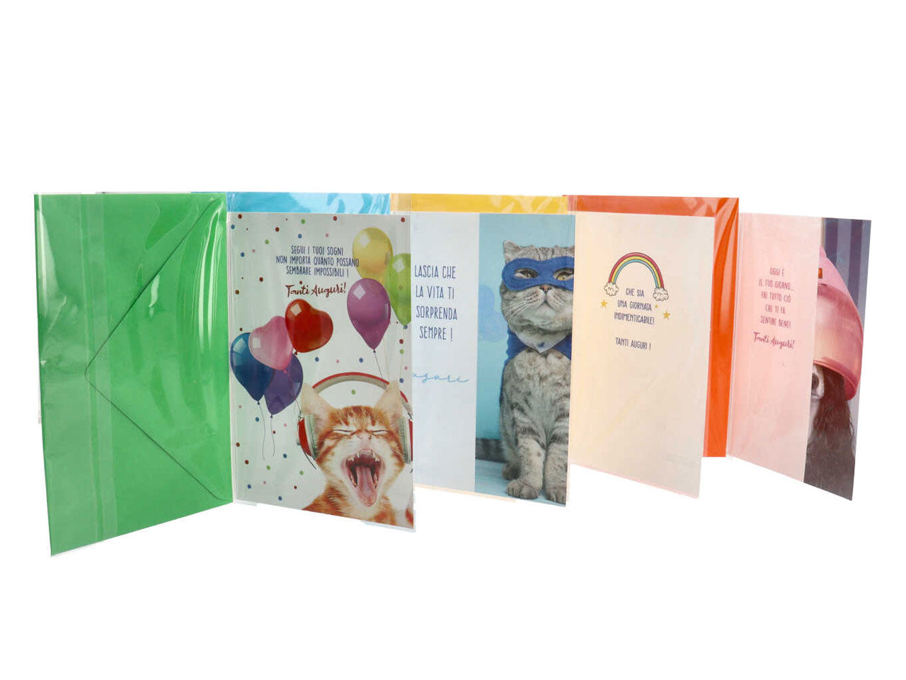 Biglietti per compleanno con animali linea cartomania greetings con dettagli in foil olografico e busta misura 11,8x16,8cm