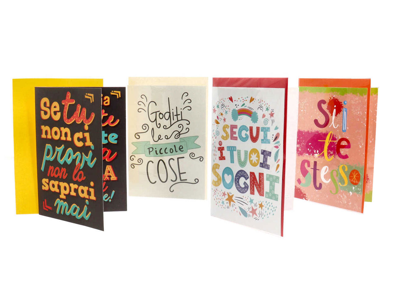Biglietti per auguri con aforismi linea cartomania greetings con busta misura 11,8x16,8cm